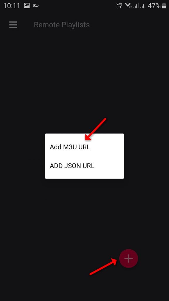 select the Add M3U URL option