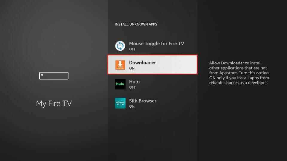 Enable Downloader to stream IPTV on Toshiba Smart TV 