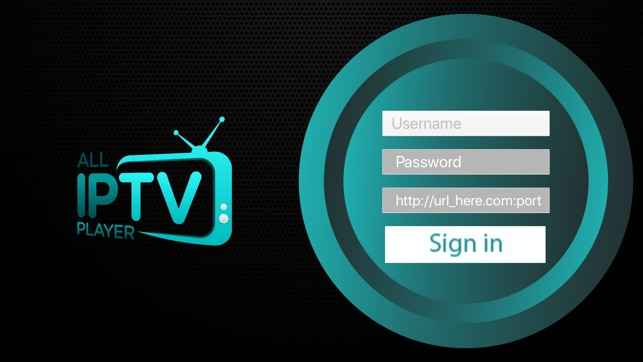 Select Sign In to stream All IPTV Player