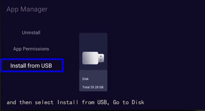 Select Install from USB - Apollo IPTV