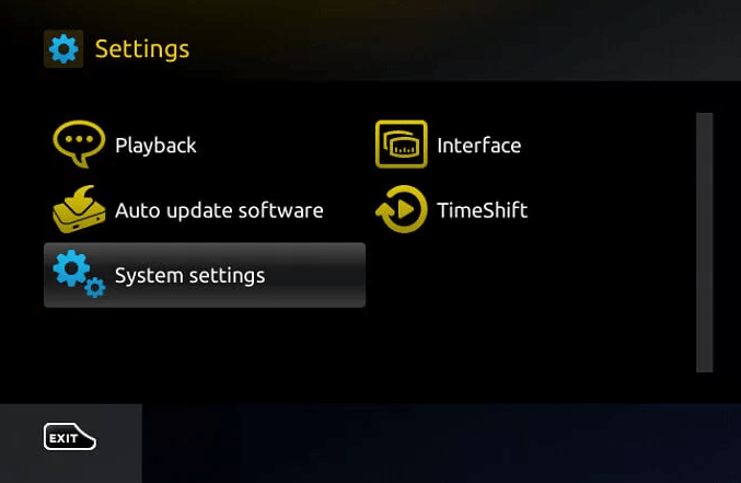 Tap on the System settings