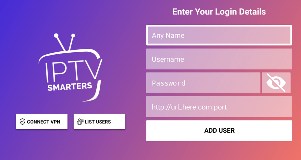 IPTV smarter login page
