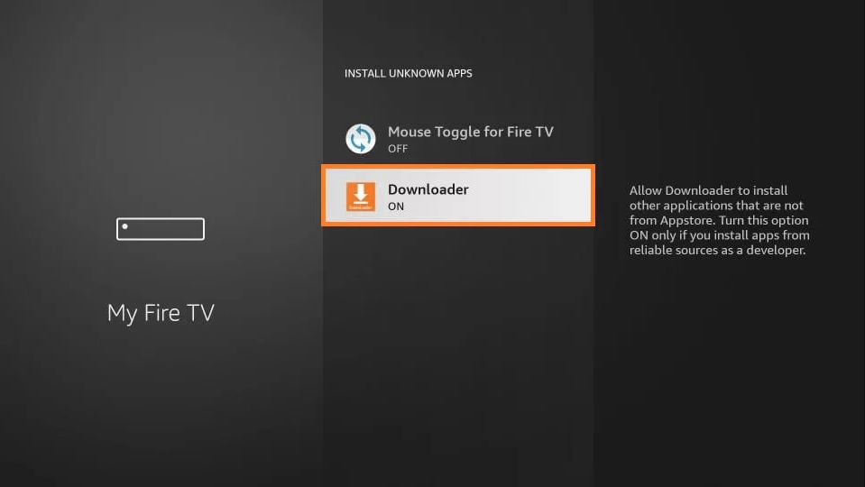 Enable Downloader to stream Cyber IPTV