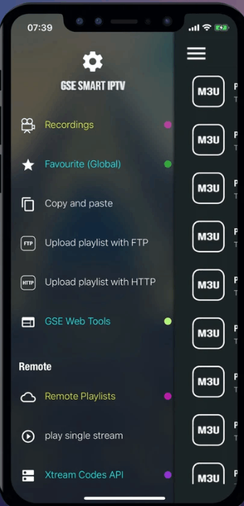 Select Remote Playlist to stream Cyber IPTV