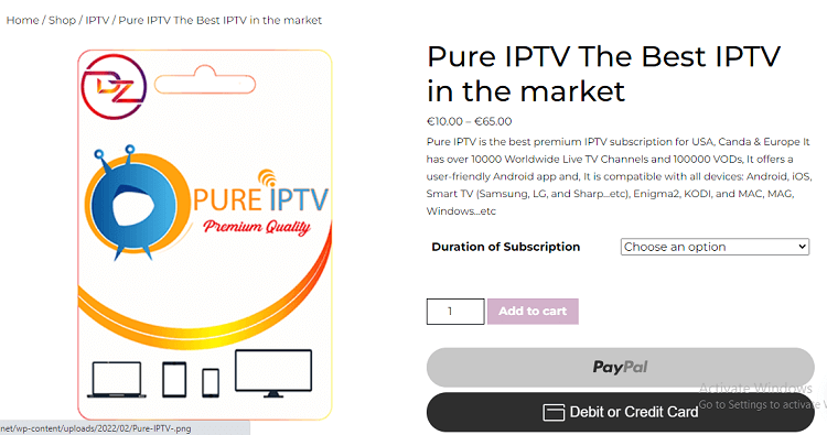 Sign up for IPTV  