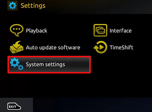 Select System Settings option on MAG