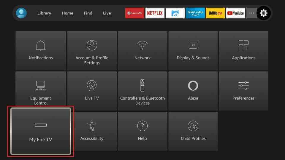 Select My Fire TV to stream Fast IPTV