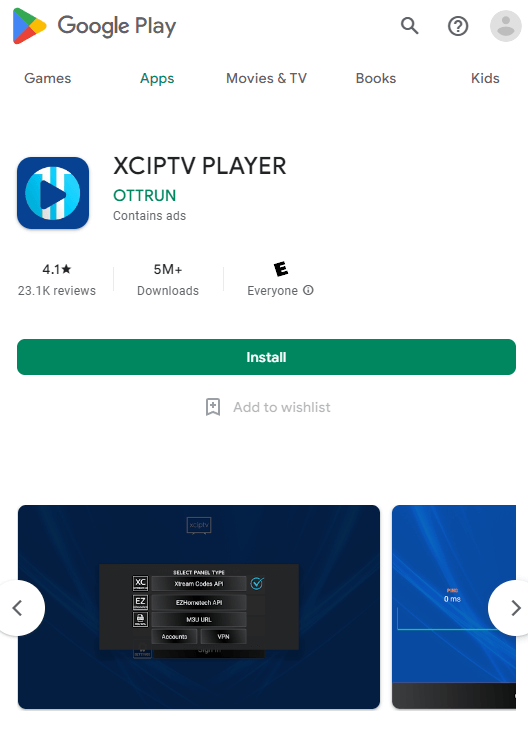 Install XCIPTV Player