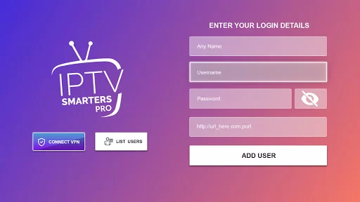 press the add user button to get  good iptv