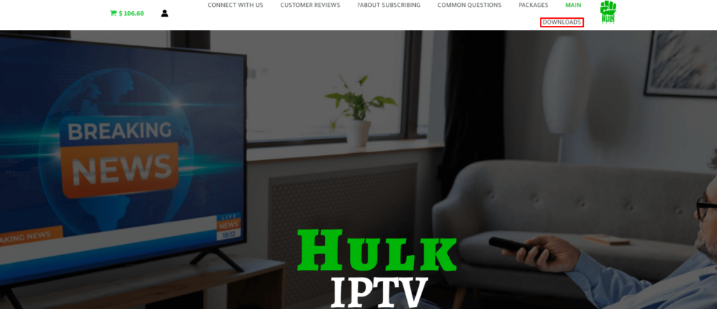Click the Downloads option on Hulk IPTV