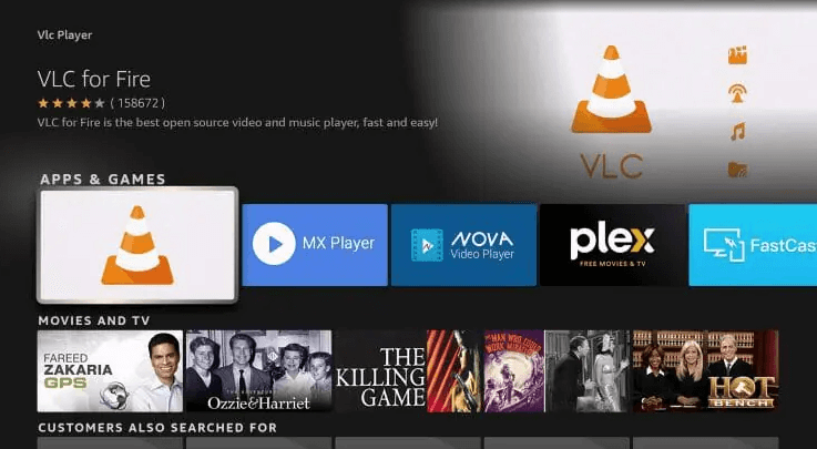 Search for VLC on Firestick 