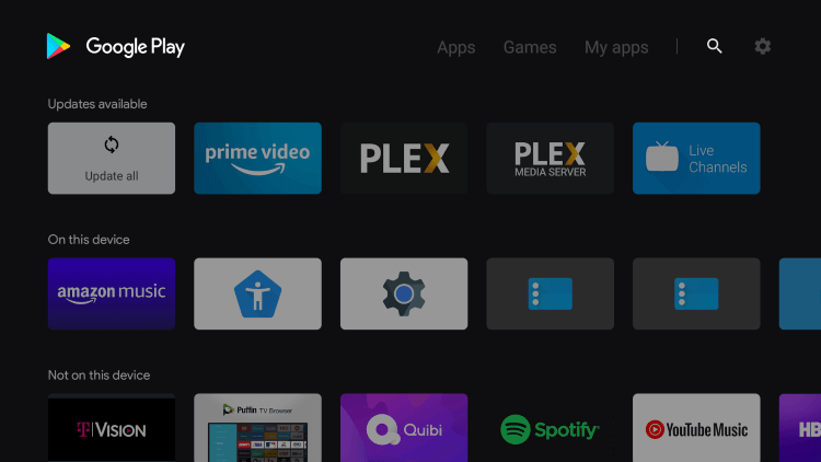 Select the Search icon and search for IPTV Prince.