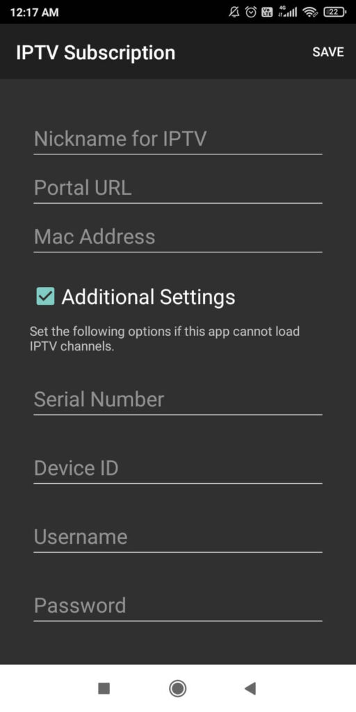 Enable Additional Settings in IPTV Stalker Player