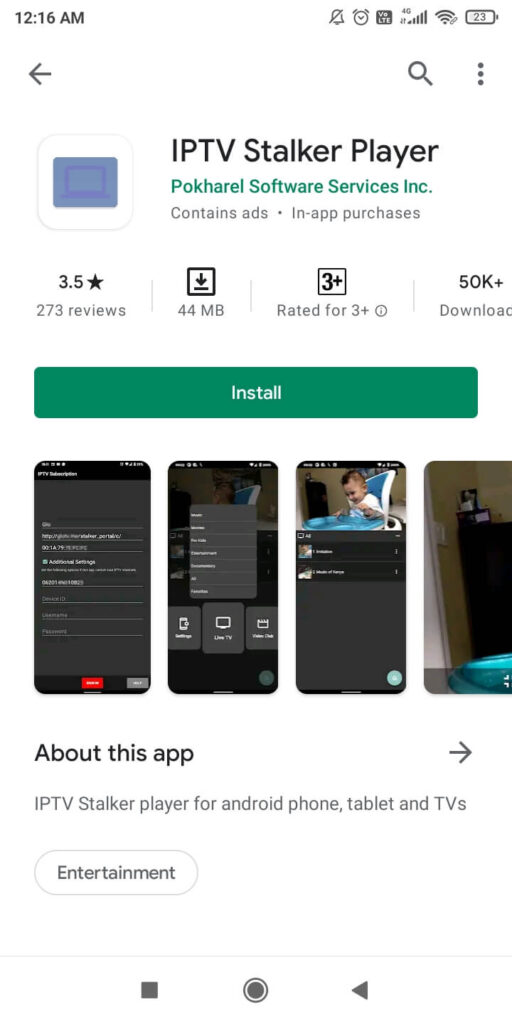 Install IPTV Stalker Player from Play Store