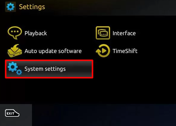 Open MAG System settings