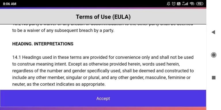  Read the Terms of Use(EULA) 