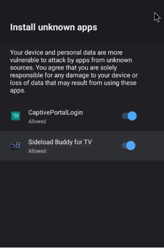 Enable Sideload Buddy for TV