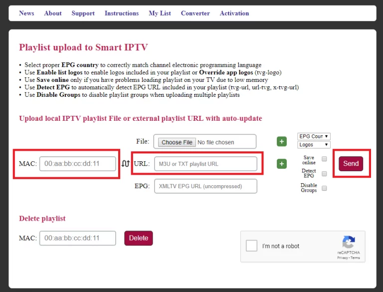 Add the M3U URL to stream IPTV on Samsung Smart TV