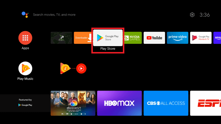 Launch Google Play Store to install IPTV on Sony TV