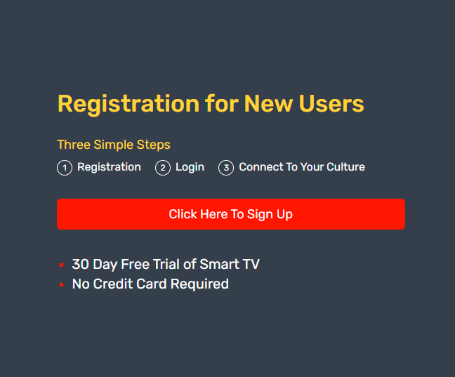 Clicking "Click Here to Sign Up" is crucial.