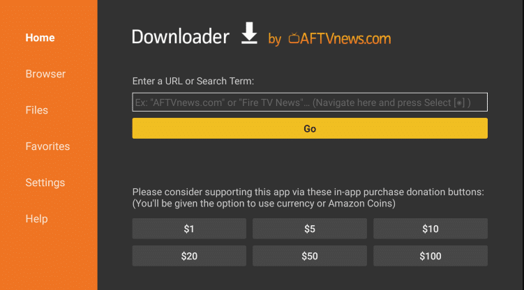 Click Go to download IPTV player app
