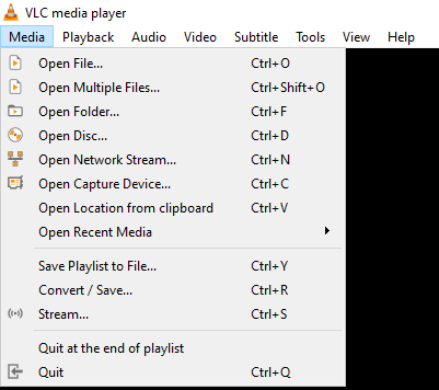 Select Media from VLC app