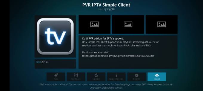 Select Install to stream King IPTV