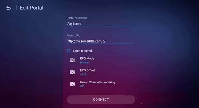 press connect for native iptv