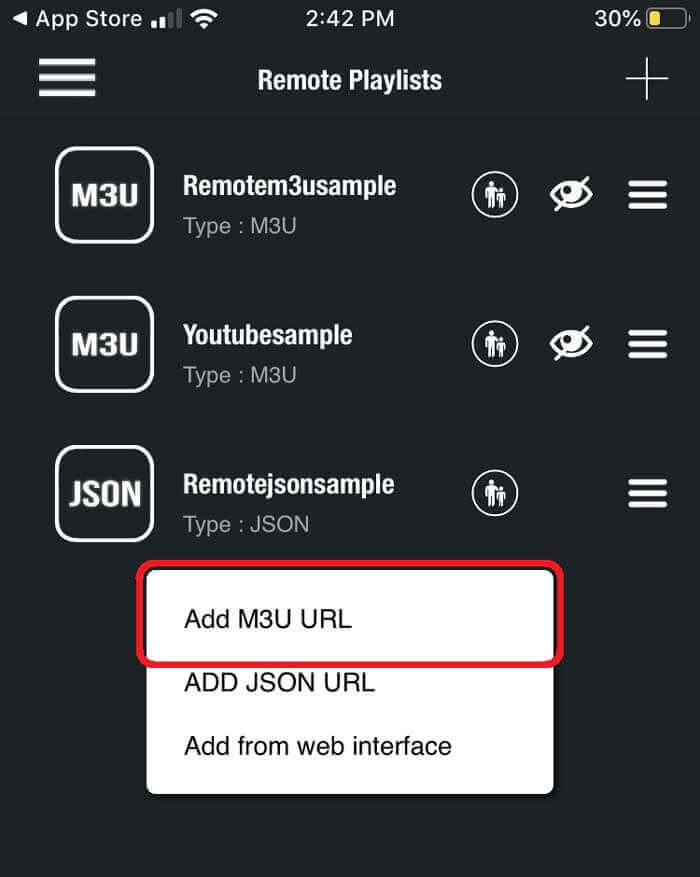 choose Add M3U URL