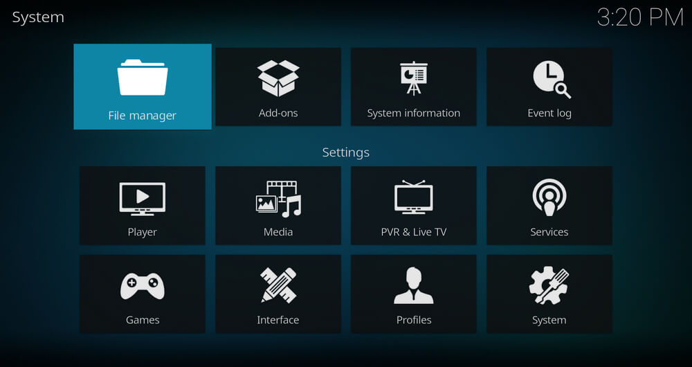 Choose File Manager to install Slacker TV IPTV