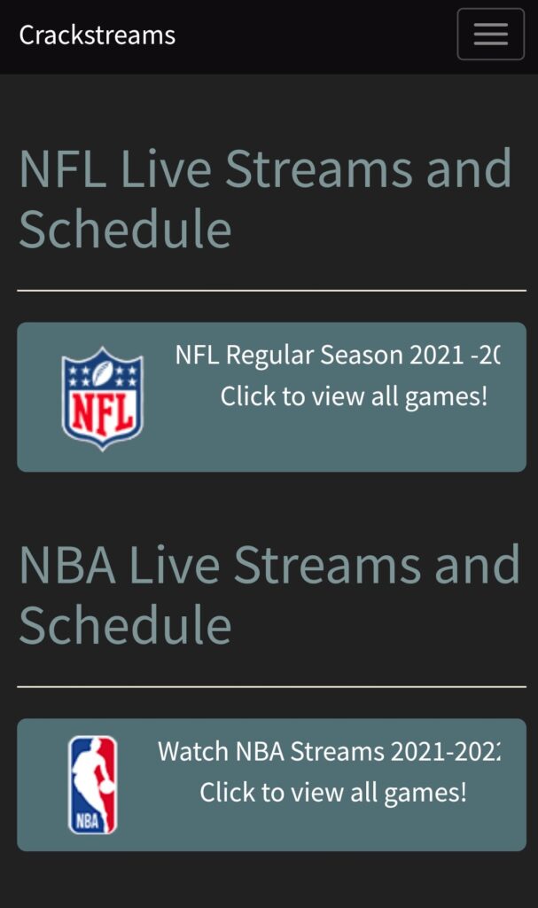 Select a sports event to watch Crackstreams IPTV.