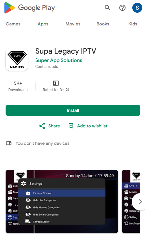 Install Supa Legacy IPTV
