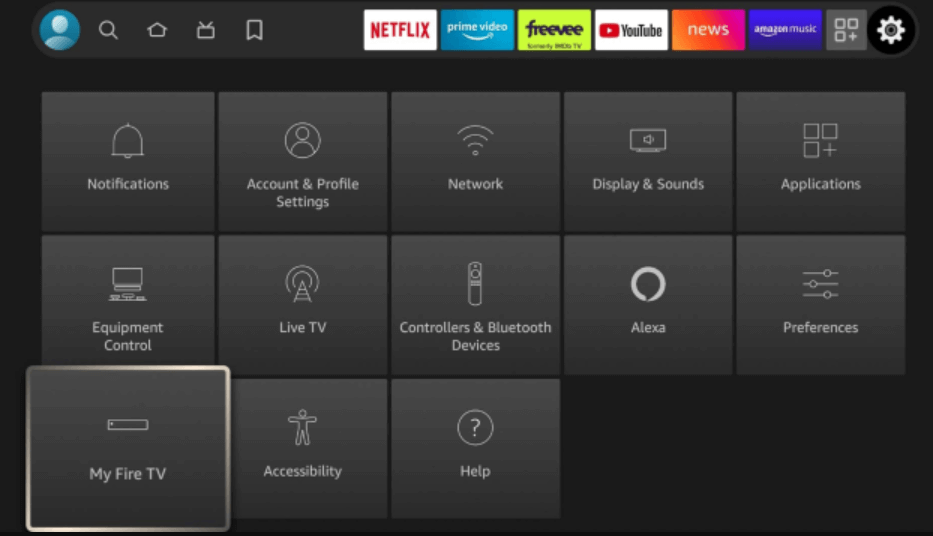 Select My Fire TV option