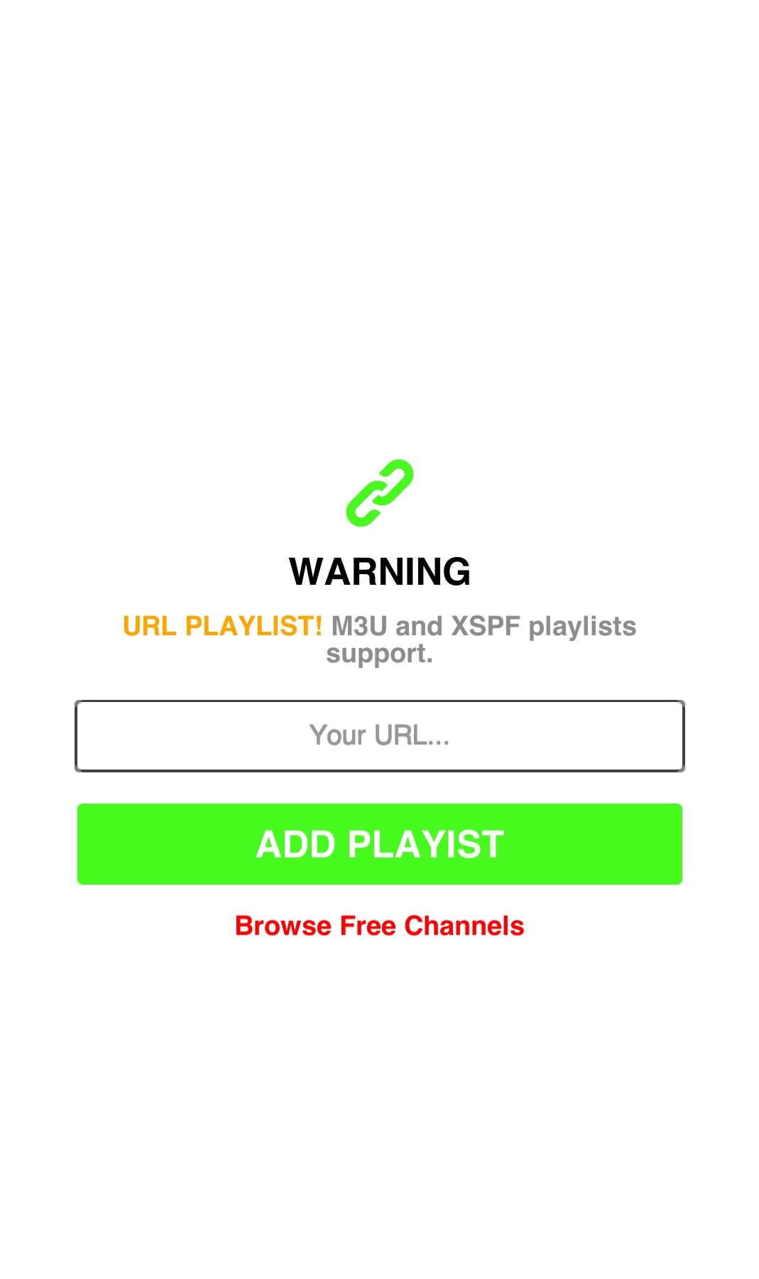 Select Add Playlists to stream Untouchable IPTV