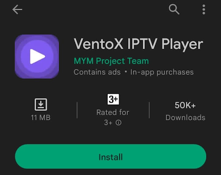 Install VentoX IPTV Player