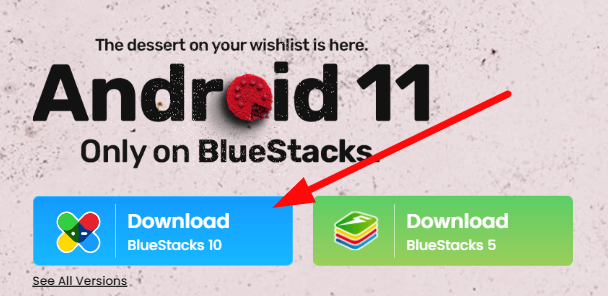 Click Download and install the BlueStacks app on computer