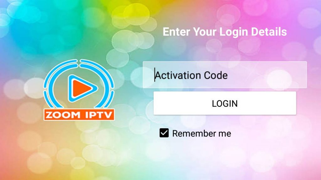 Enter Activation Code on Zoom IPTV