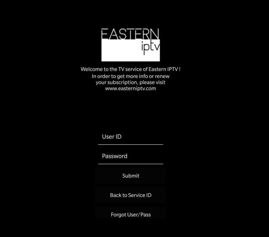 Eastern IPTV - login